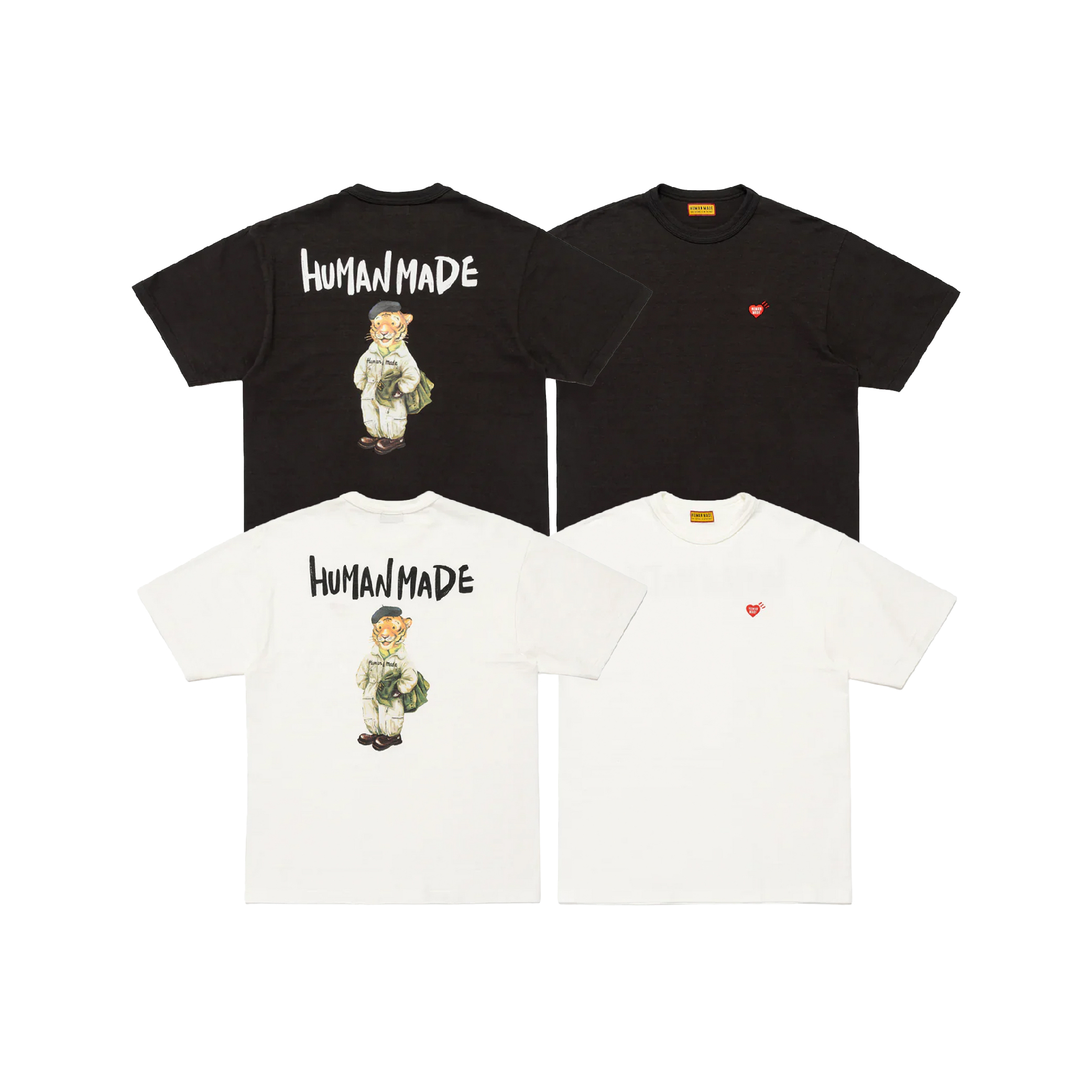 Human Made Front Heart Back Tiger Tee-01