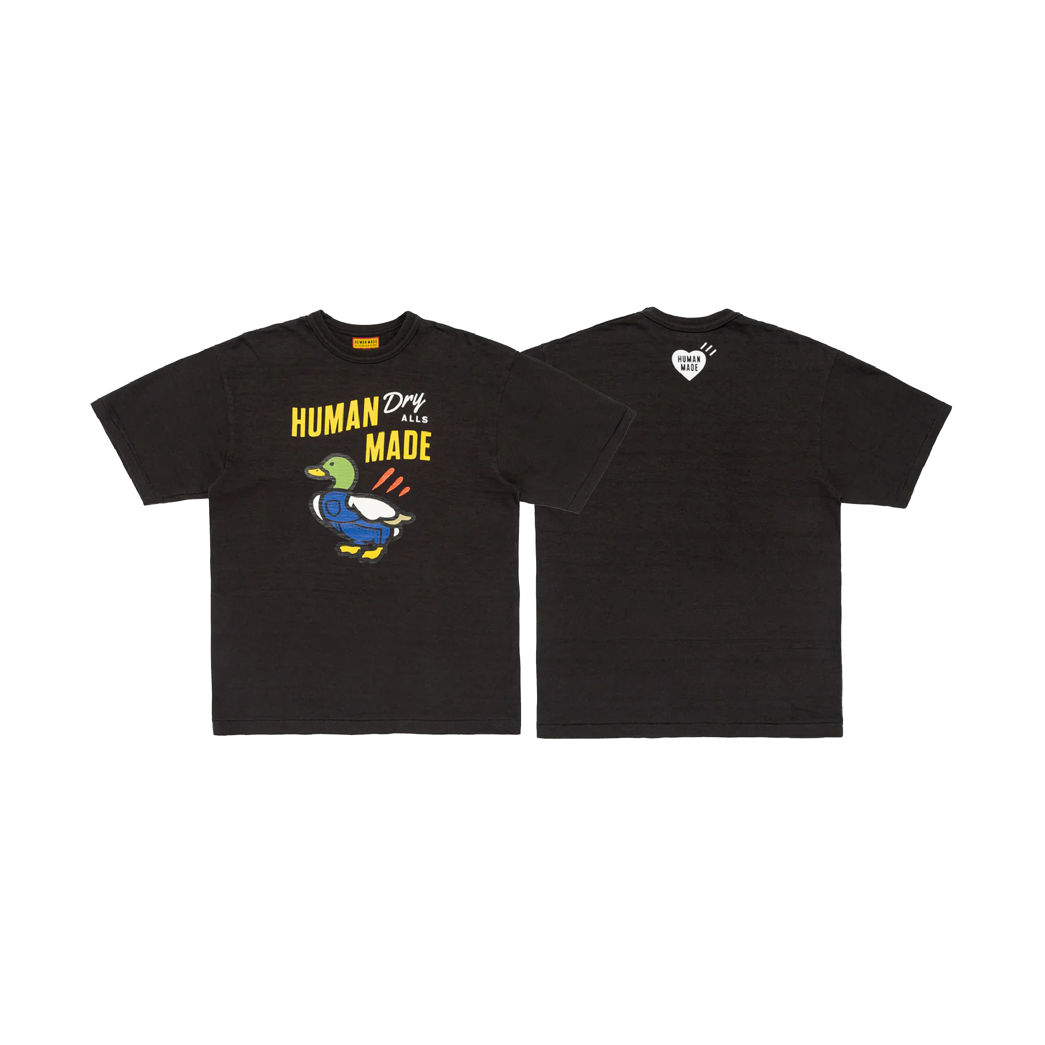 Human Made Multicolour Duck Graphic Black Tee-01