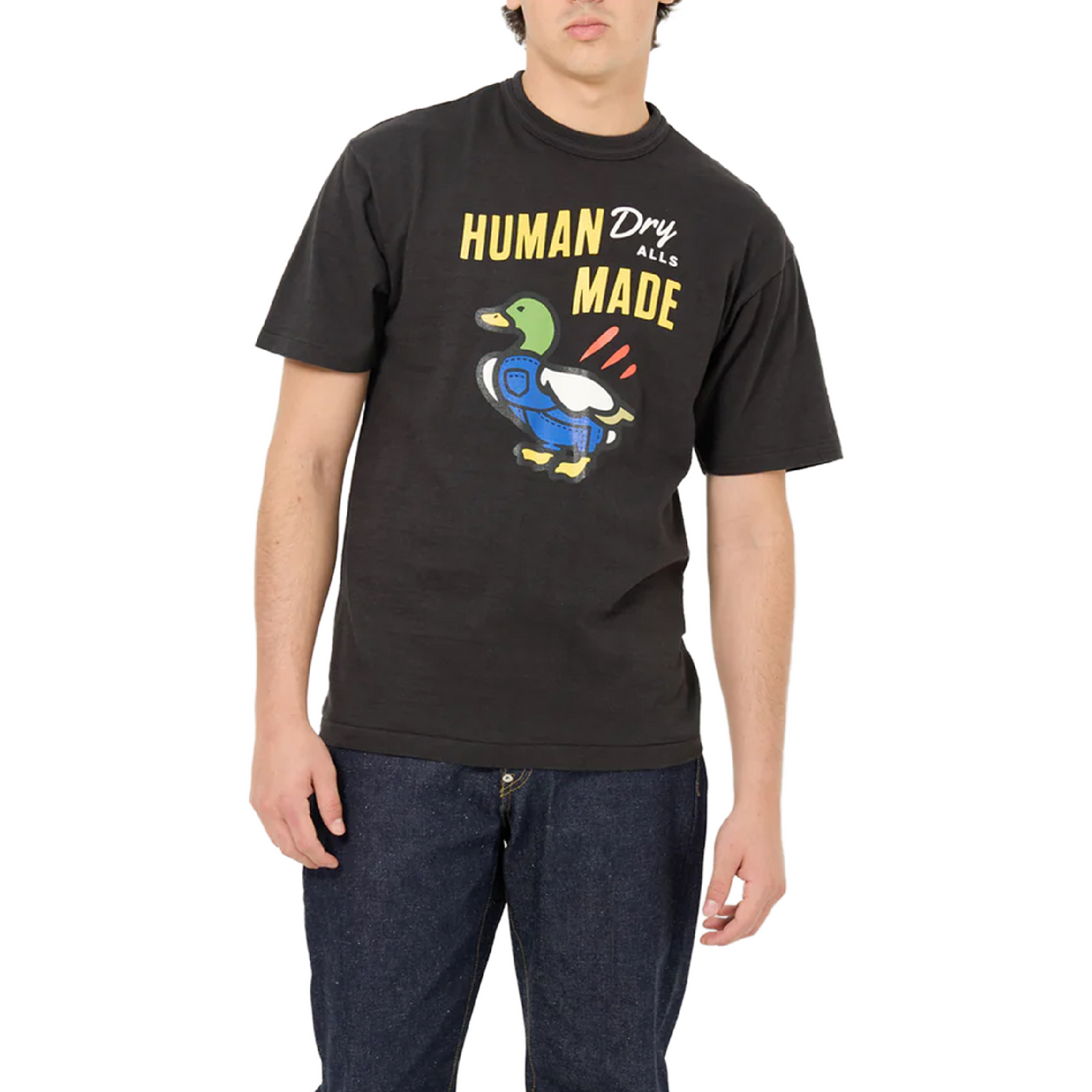 Human Made Multicolour Duck Graphic Black Tee-04