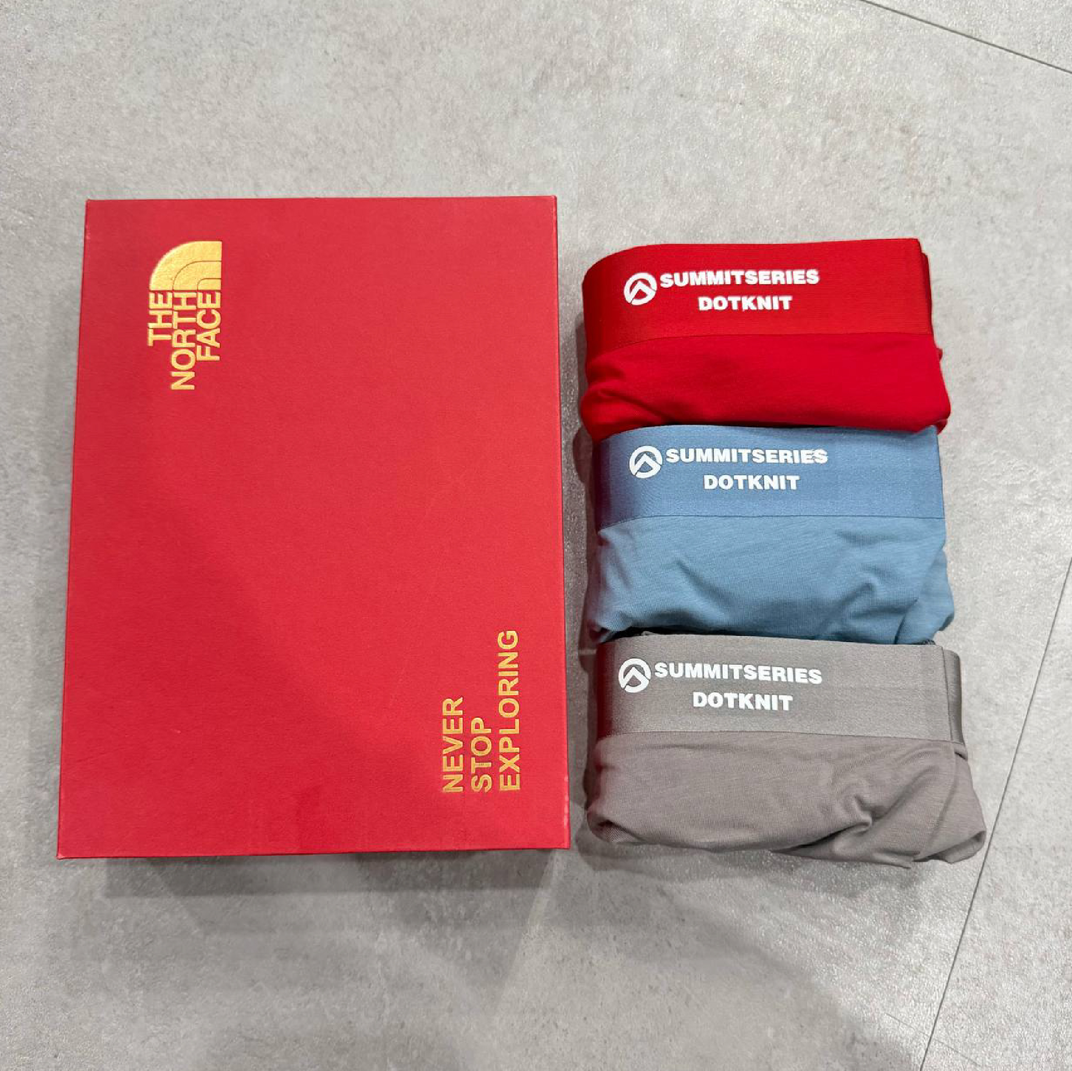 The North Face Men's Boxer Briefs 3-in-1 Set (All Red-02