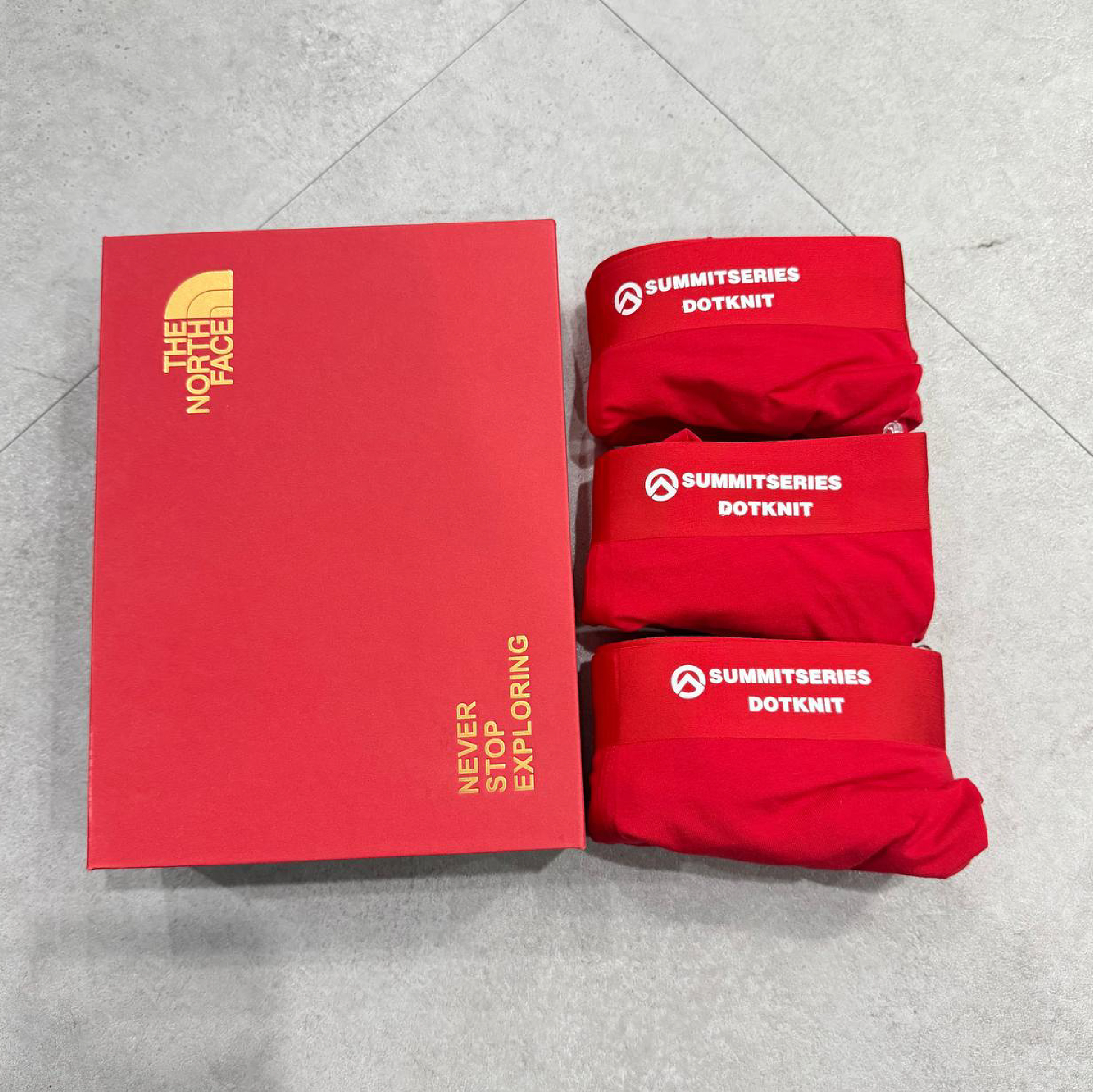 The North Face Men's Boxer Briefs 3-in-1 Set (All Red-02