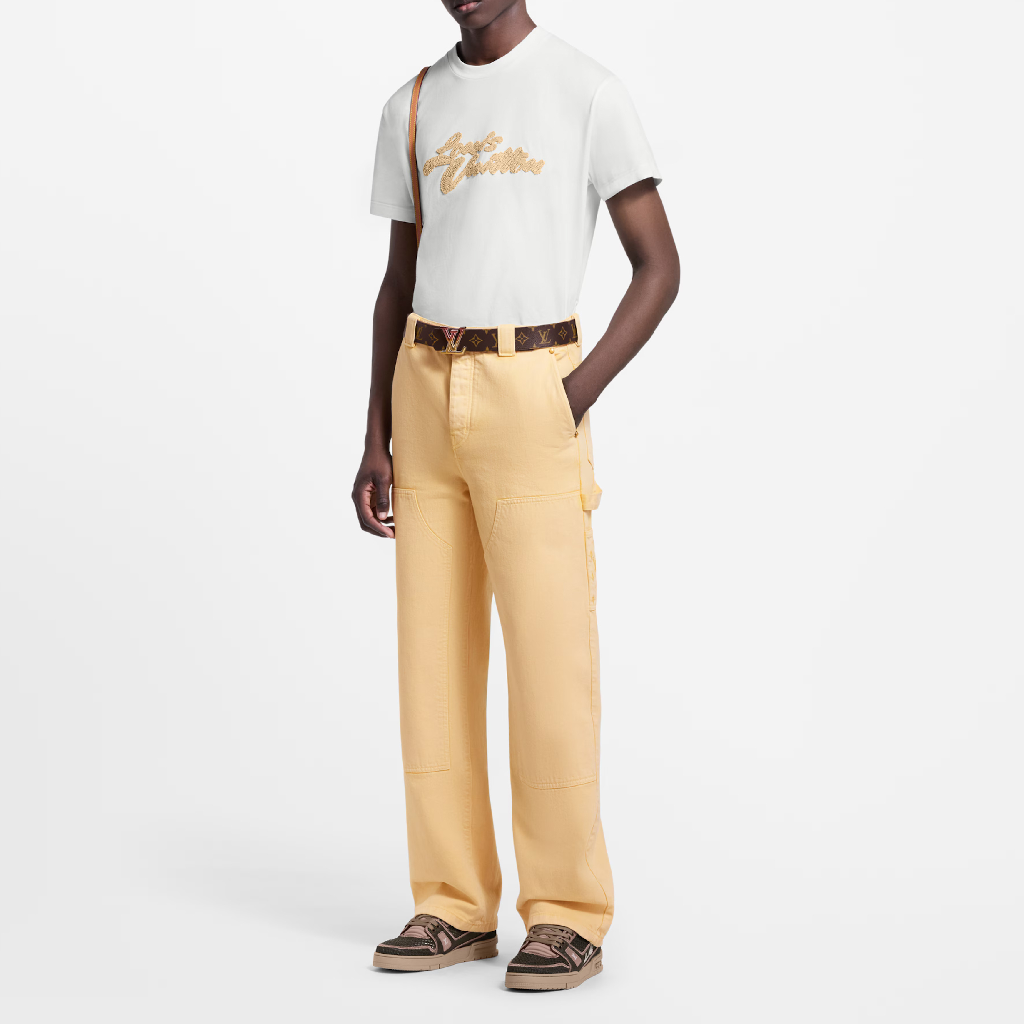 LV Raised Text Script Logo Tee-10