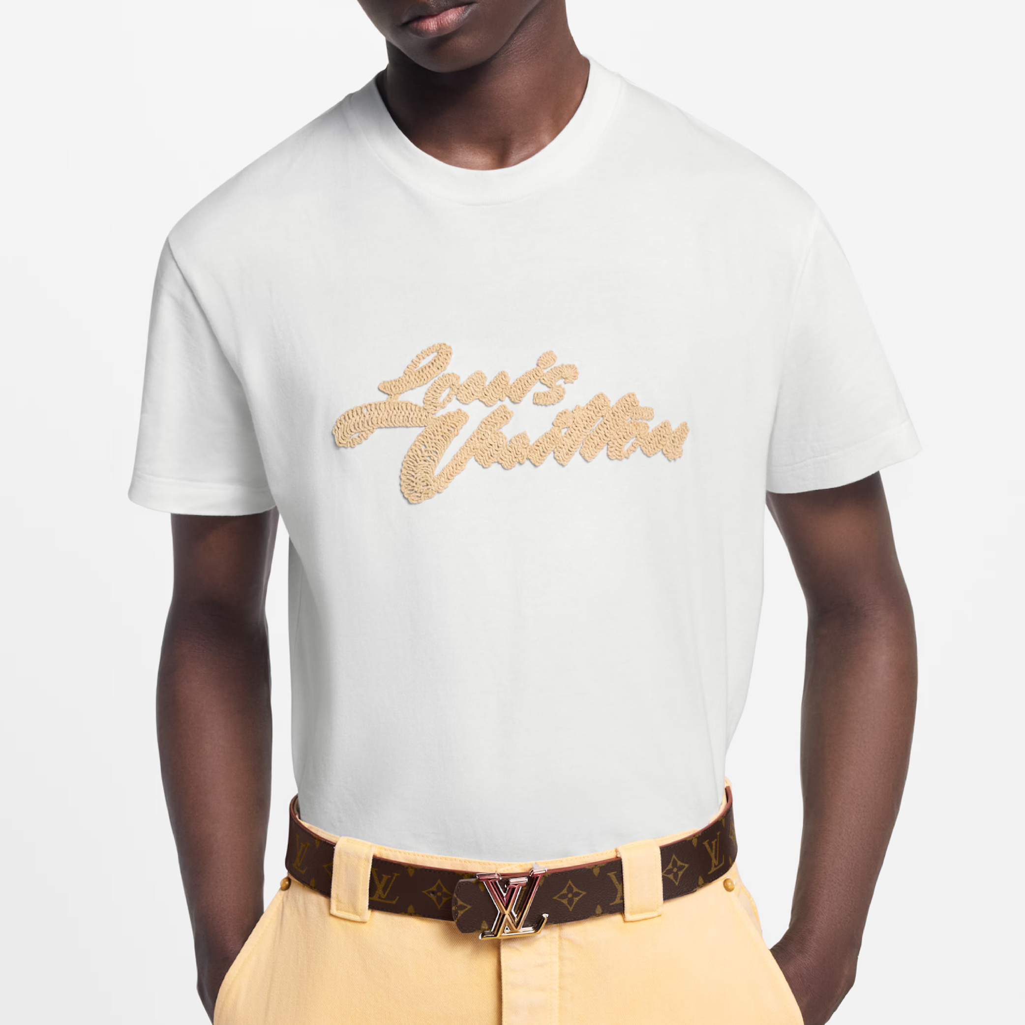 LV Raised Text Script Logo Tee-09