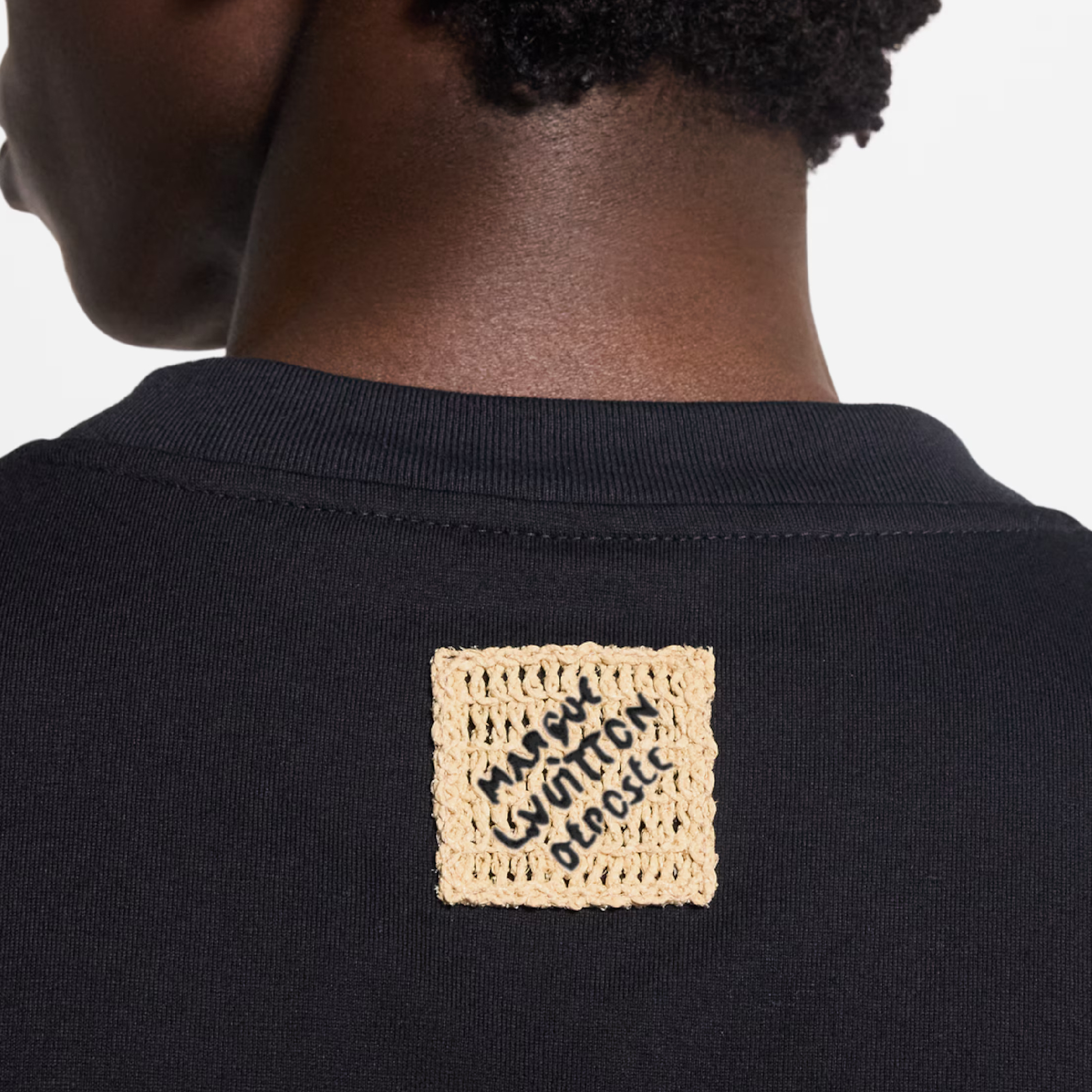 LV Raised Text Script Logo Tee-04