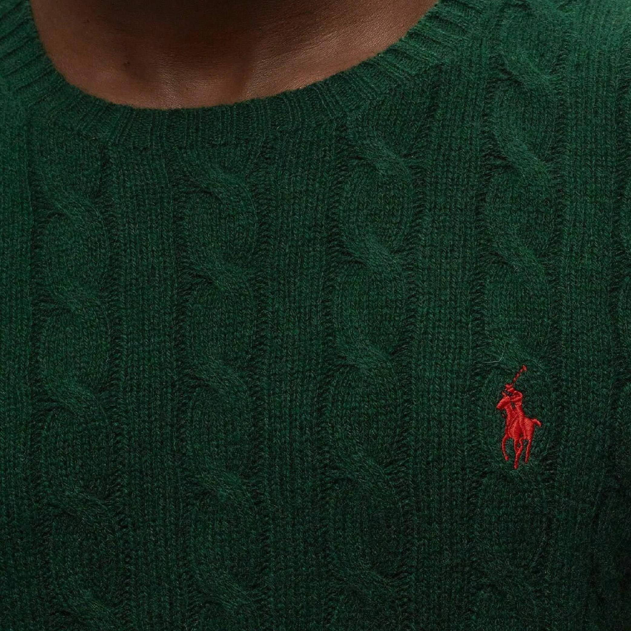 Polo Ralph Lauren  Small Pony Cable Knit Cotton Crewneck Sweater-04