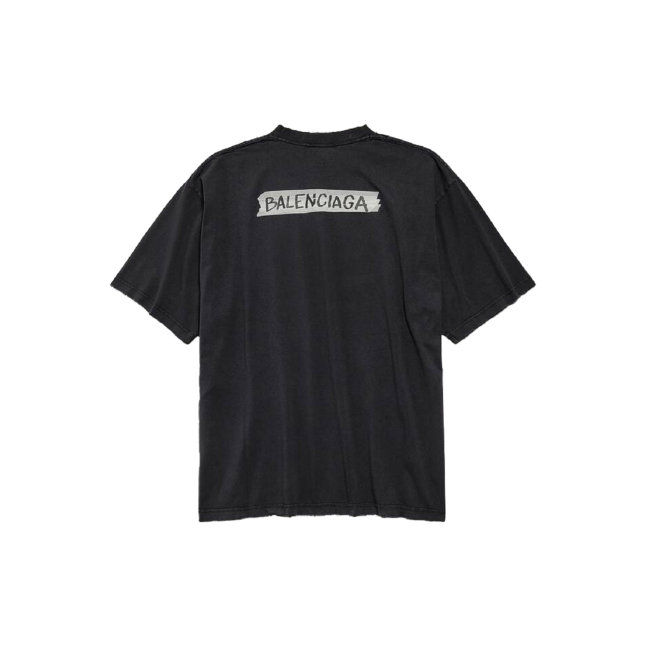 Balenciaga Black washed Masking Tape T-shirt-03