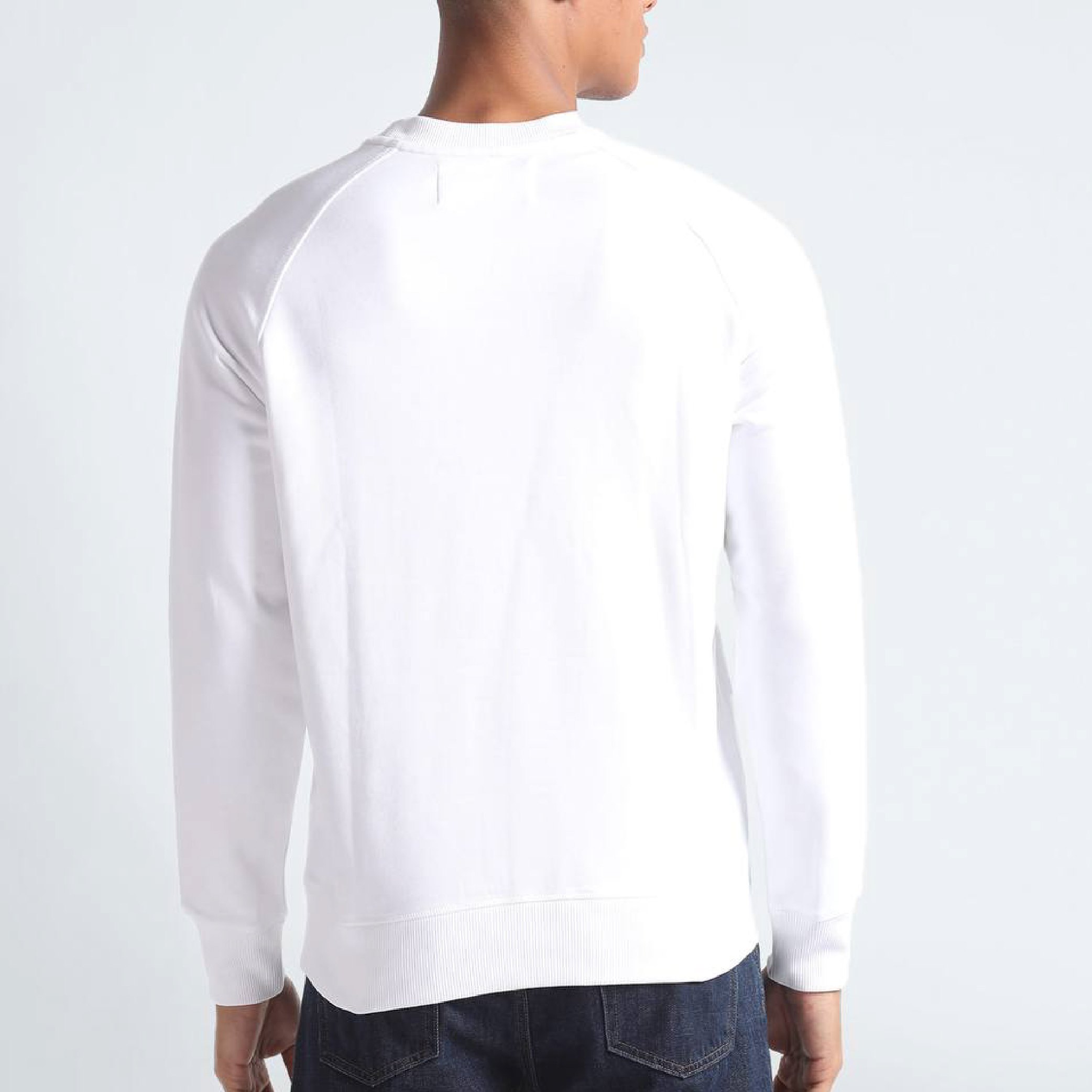 Calvin Klein Embroidered Wording Logo White Sweatshirt (Unisex)-04