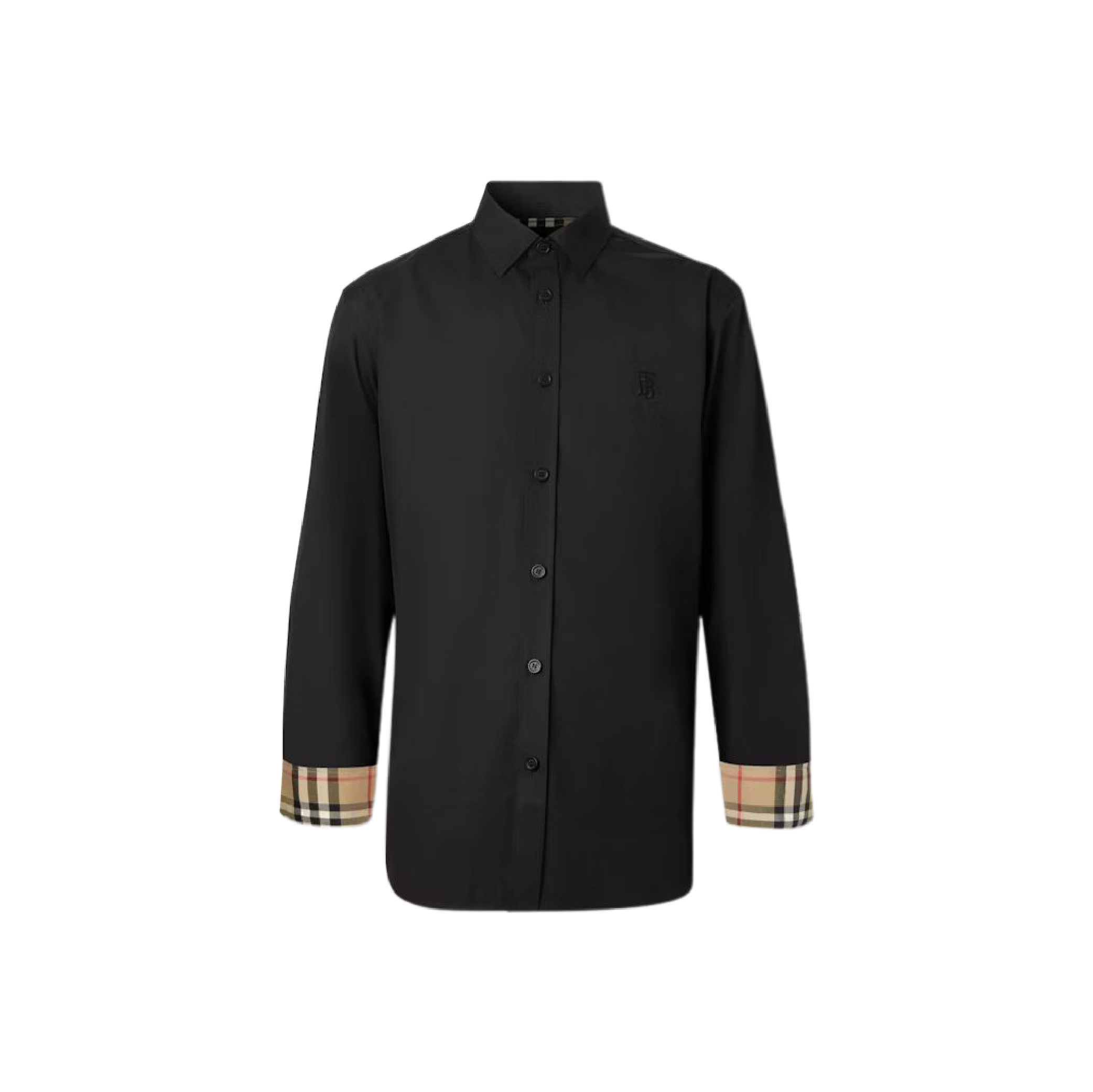 Burberry Monogram Motif Slim-Fit White LS Collar Shirt-02