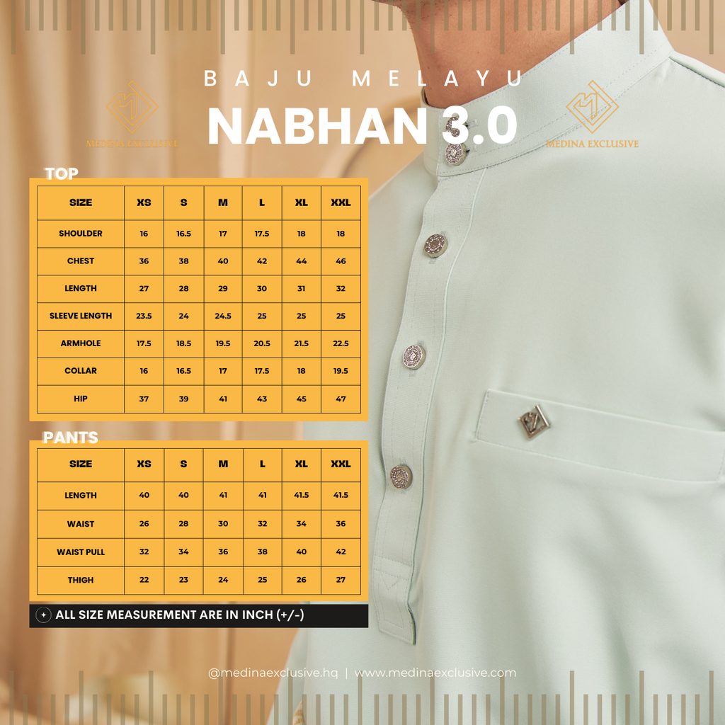 32 Sizing Chart Nabhan
