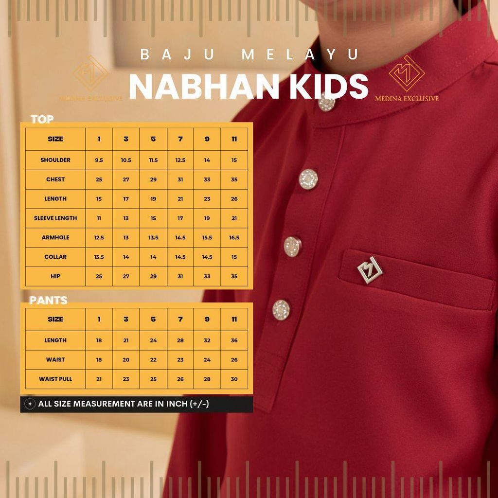 SIZE CHART NABHAN KIDS