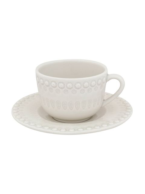 Fantasy Teacup and Saucer Sandy Grey