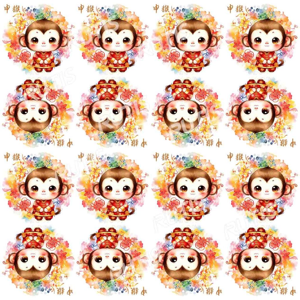 12生肖0009 (猴)-4 (16小格)