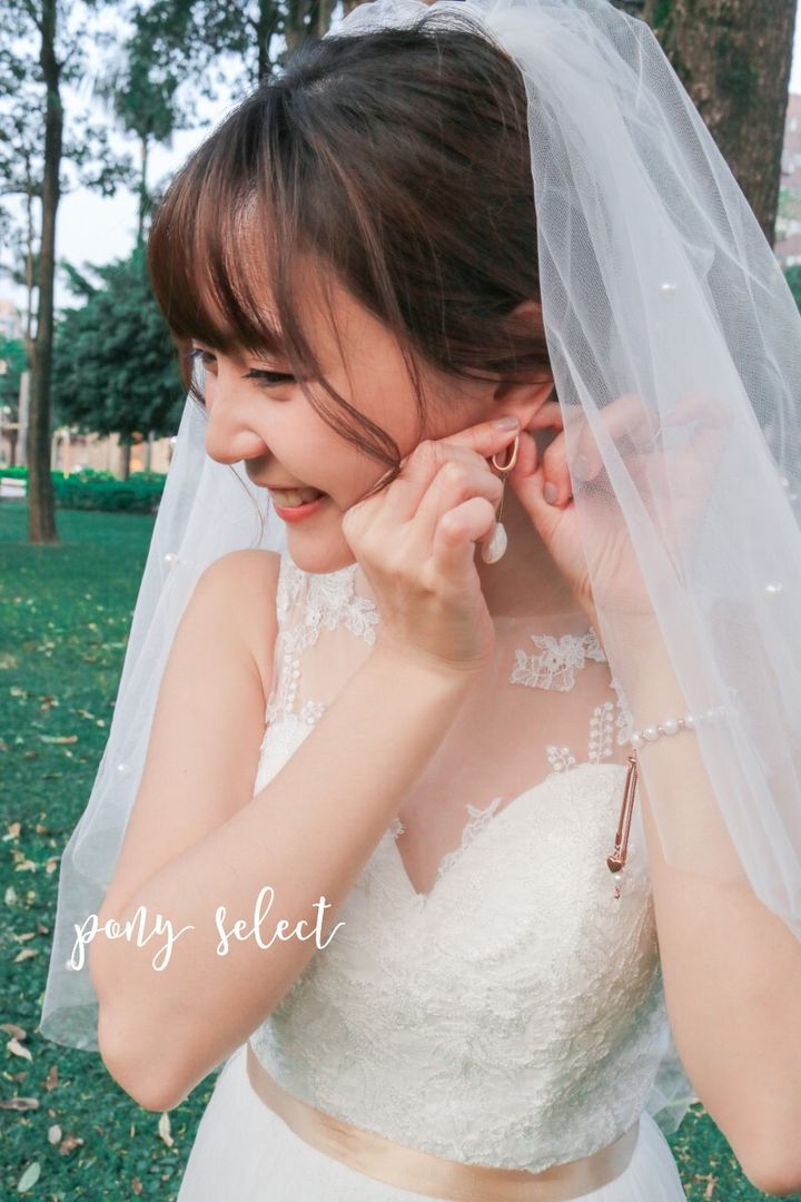 經典新娘頭紗，拍攝輕婚紗國外婚紗很適合