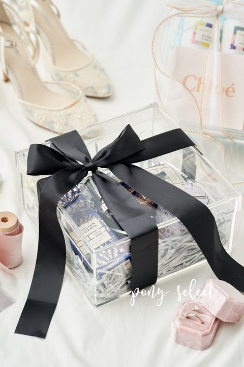 黑色緞帶伴娘禮物、伴手禮的包裝盒