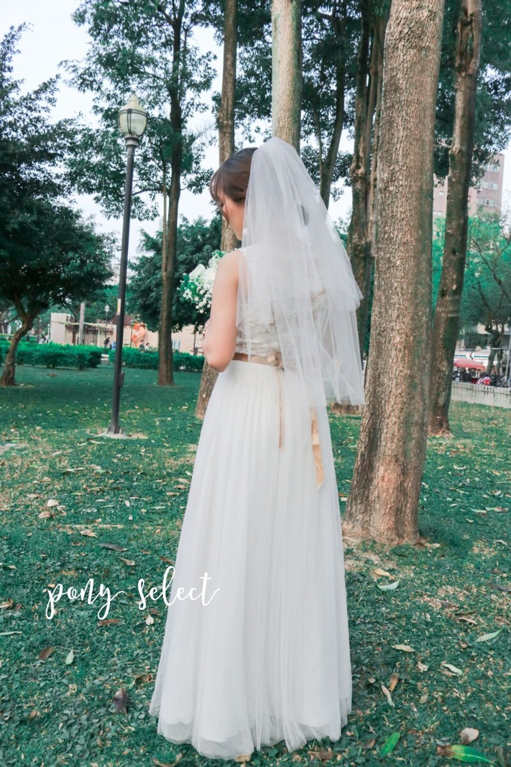 結婚登記可穿戴的新娘頭紗