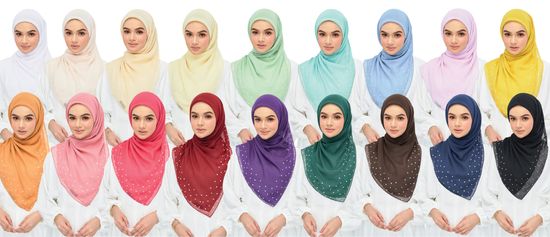 TUDUNG BAWAL PLAIN MUTIARA | RCW Scarves