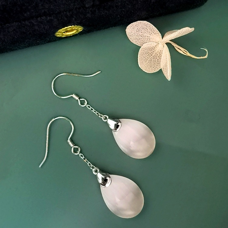 EH802180M无镶石水滴猫眼耳环