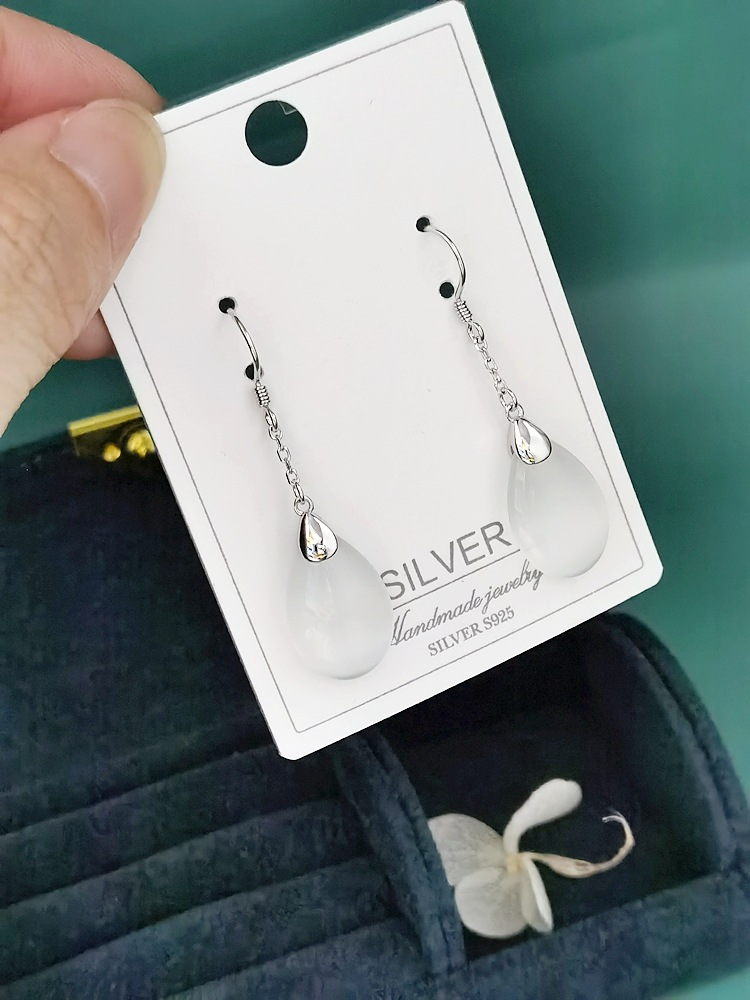 EH802180M无镶石水滴猫眼耳环