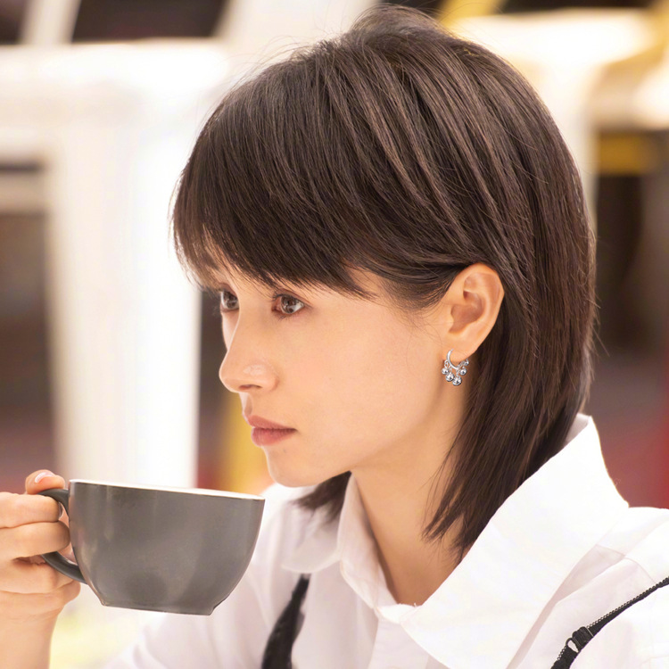 EH602049心形银珠流苏耳扣