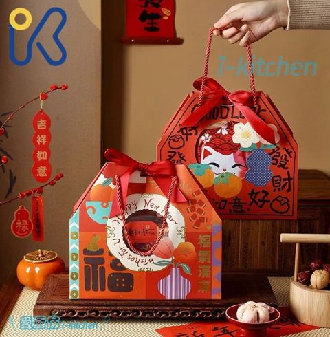 手提開窗福氣滿滿事事如意紙袋