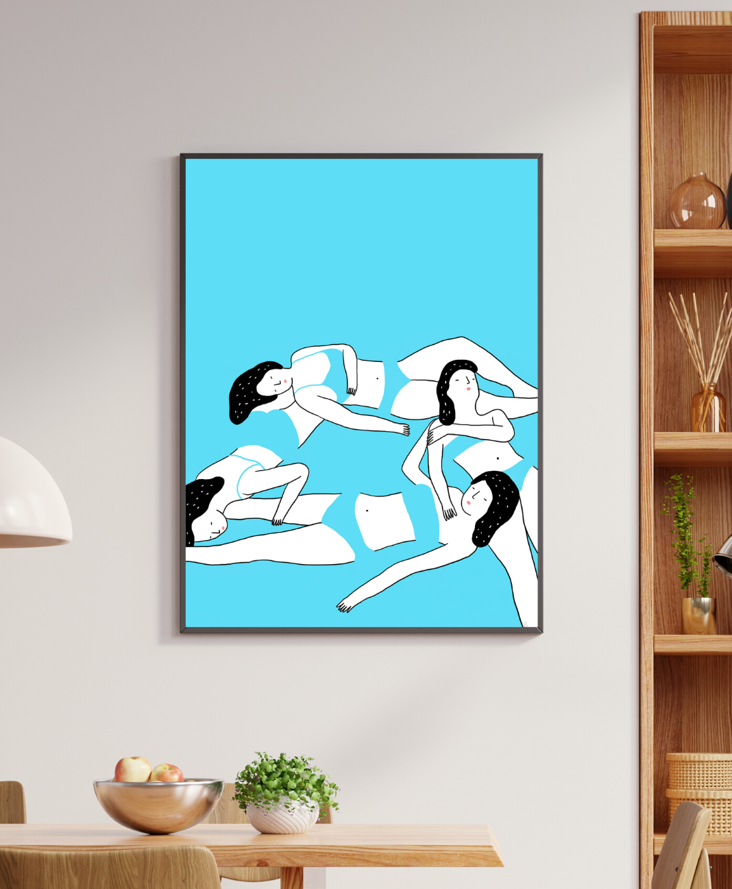Modern Aesthetic Scandinavian Dining Room Wall Decor Poster Frame Mockup Your Story
