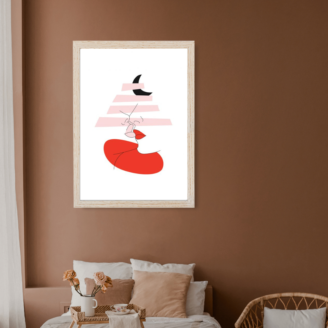 Beige Aesthetic Modern Living Room Wall Art Poster Frame Mockup Instagram Post
