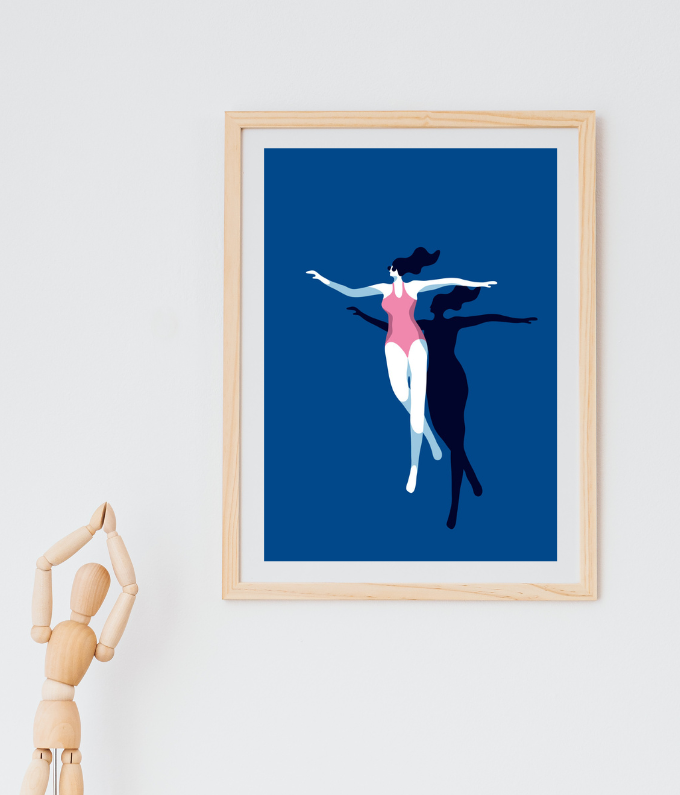 White Grey Minimalist Wall Art Photo Frame Mockup for Instagram Post