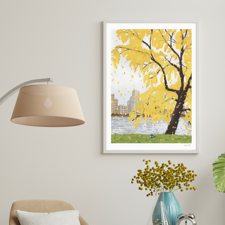 _Neutral Aesthetic Modern Living Room Interior Wall Art Poster Frame Mockup Instagram Post