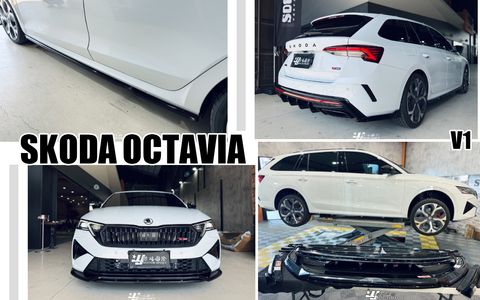SKODA OCTAVIA MD V1 亮黑 前下巴+後下巴(替換式)+側裙+後下包角-1