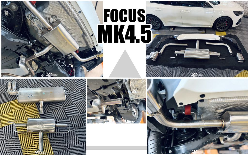 FOCUS MK4.5 升級 AWK ST樣式 後下巴 搭配soul品牌 排氣管 尾段雙邊單出-1