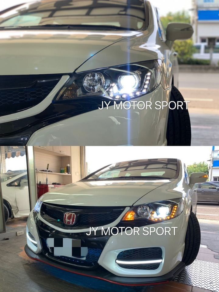 CIVIC 8 代 原廠HID可延用 雙功能U型 R8 燈眉 黑框 魚眼 大燈-2