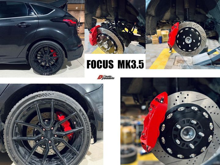 FOCUS MK3.5 後 DS RSGT 大四活塞 355 浮動片 後 卡鉗 含油管-1