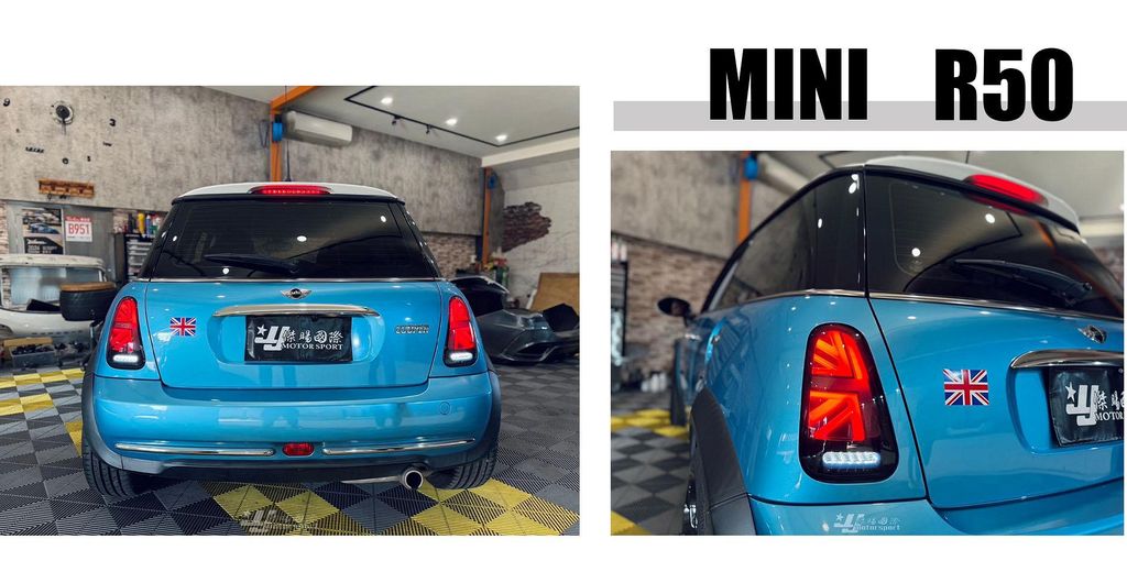 R53 R52 R50 01-06 MINI COOPER ONE 黑框 英國國旗尾燈-2