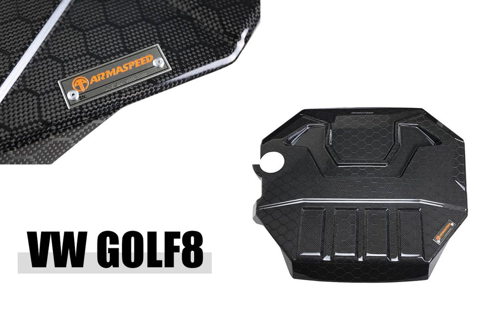 GOLF8 GTI ARMA 卡夢 碳纖維 引擎上飾蓋 蜂巢-1