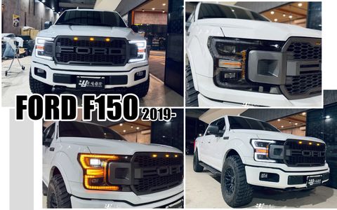 F150 19 黑框雙C雙功能LED魚眼大燈