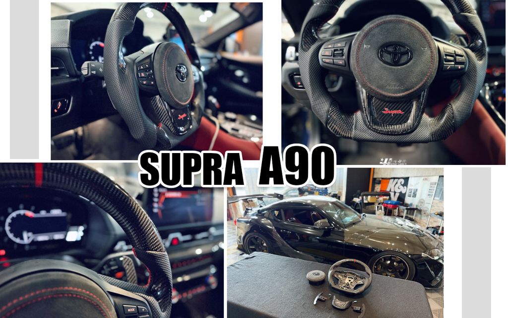 SUPRA A90 變形蟲碳纖維方向盤含磁吸式換檔撥片 賣33000-2