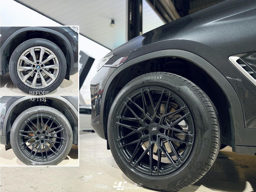 BC FORGED EH186單片式 消光黑鍛造鋁圈 BMW x4 G02 G01 19吋 輪框-3