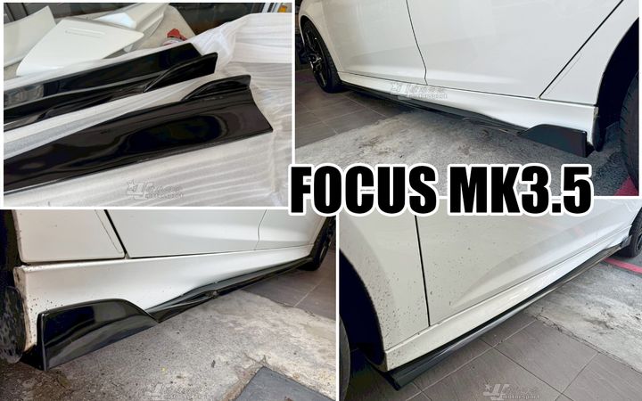 FOCUS MK3.5 亮黑 側裙定風翼-1