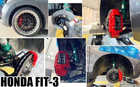 FIT3 N1 世盟卡鉗 小四活塞 一體式碟盤 302 來令片 轉接座 金屬油管-1