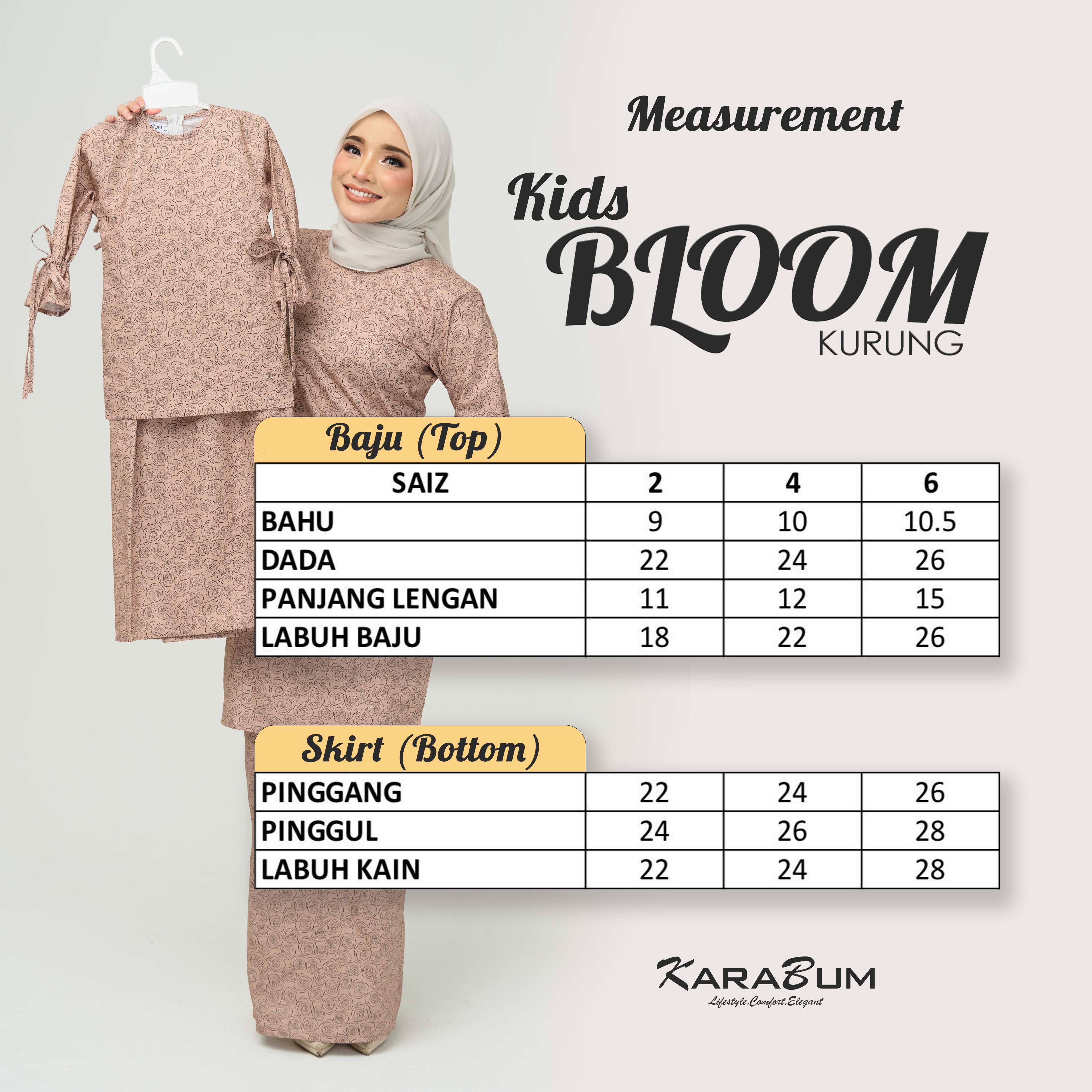 Measurement Kids Bloom Kurung