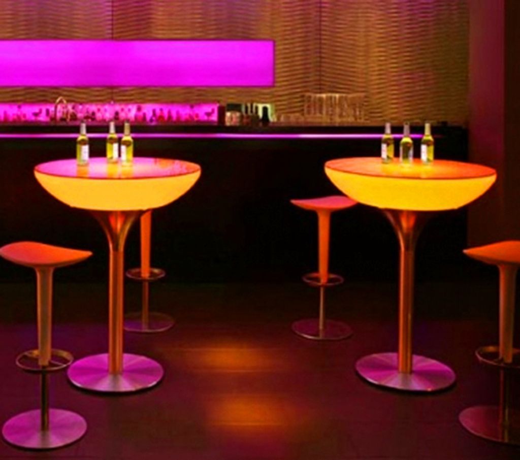 戶外桌吧台 led戶外景觀燈 露天休閒椅 網紅高腳桌