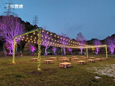 戶外造景 露天戶外酒吧 燈條 奇幻燈光