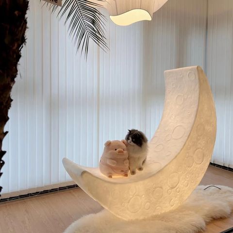 網美燈 打卡燈 LED裝飾燈 發光月亮燈  庭院躺椅