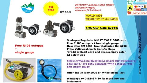 mk17 evo 2 g60 scubapro r105 octopus aand fee gauge