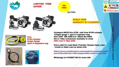 mk25a700 silver  R105  OCTOPUS WITH FREE GAUGE BAG