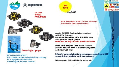 apeks evx 200 wit h octopus anf agauge
