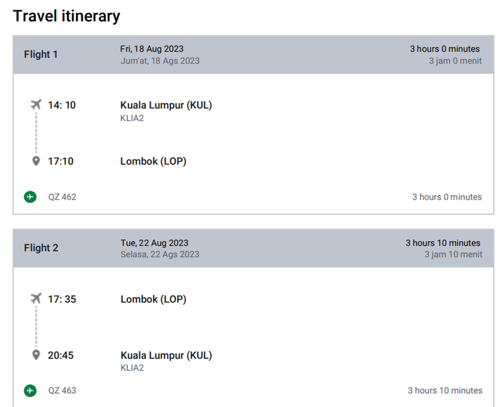 schedule flight