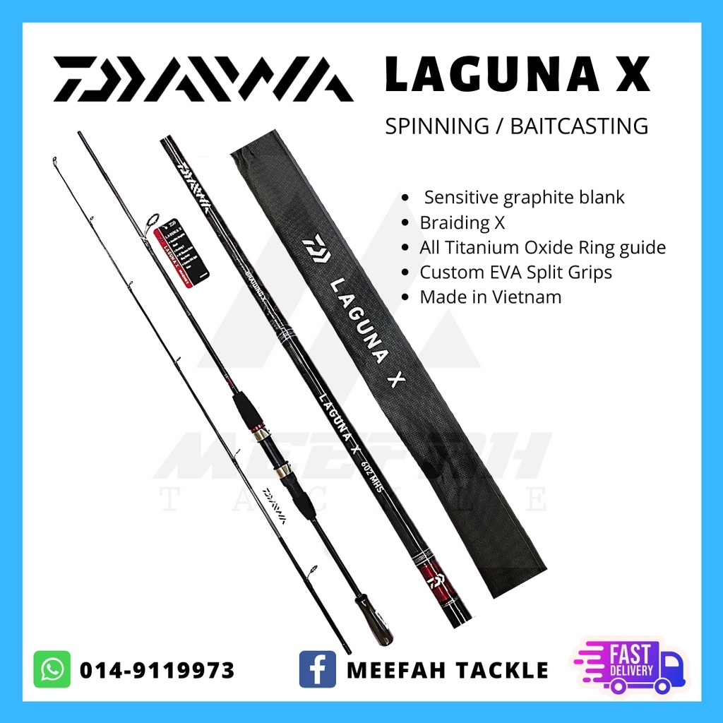 Daiwa Laguna X INCLUDE PVC Pipe Spinning / Bait casting BC Fishing Rod  Joran Pancing – Meefah Tackle