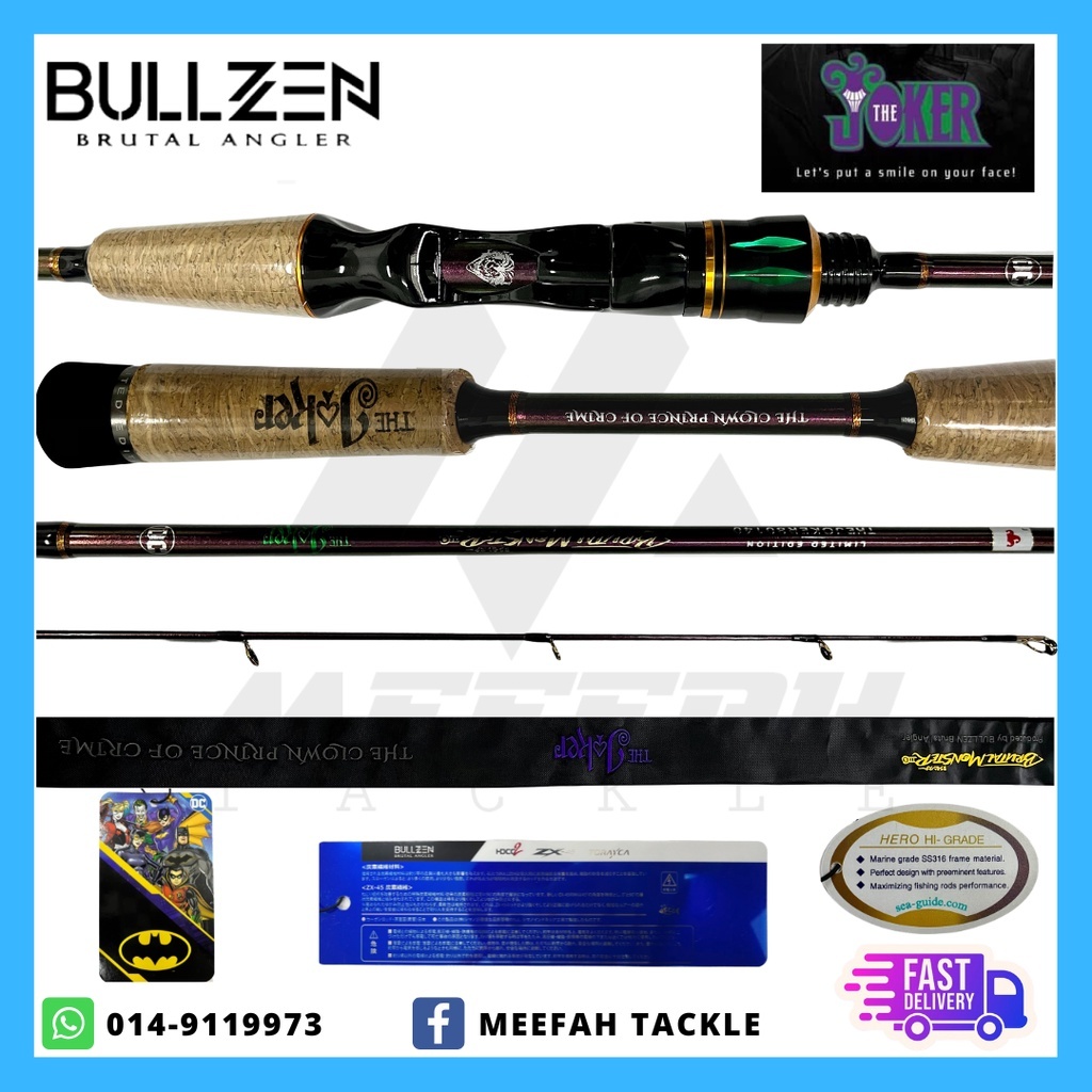 【Meefah Tackle】BULLZEN - BRUTAL MONSTER JOKER 🔥PVC PIPE🔥 - Spinning  Baitcasting Fishing Rod Pancing