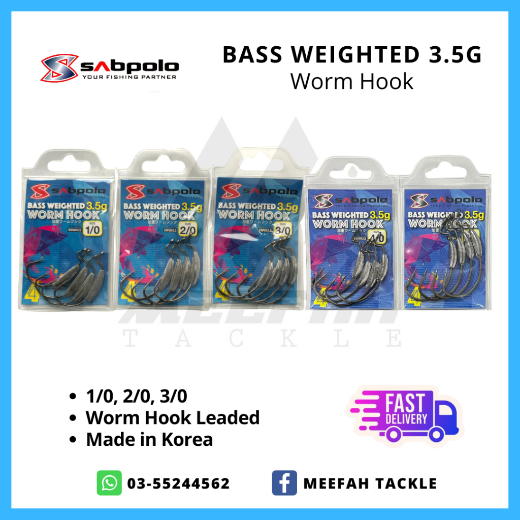 SABPOLO BWW Worm Hook 3.5 G Worm Hook Soft Plastic Fishing Hook